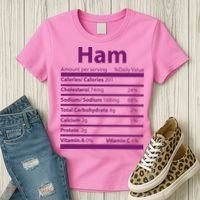 Funny Thanksgiving Christmas Ham Food Nutrition Facts Women's T-Shirt thumb 3