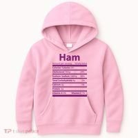 Funny Thanksgiving Christmas Ham Food Nutrition Facts Kids Hoodie thumb 0