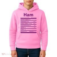 Funny Thanksgiving Christmas Ham Food Nutrition Facts Kids Hoodie thumb 4