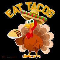 Funny Thanksgiving Eat Tacos Button thumb 1