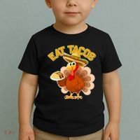 Funny Thanksgiving Eat Tacos Toddler T-Shirt thumb 2