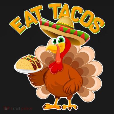 Funny Thanksgiving Eat Tacos Women's Crop Top Tee
