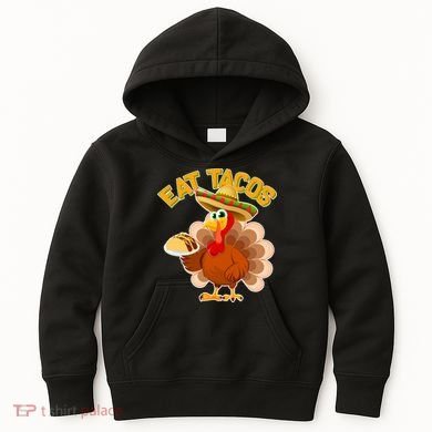 Funny Thanksgiving Eat Tacos Kids Hoodie