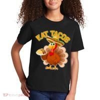 Funny Thanksgiving Eat Tacos Kids T-Shirt thumb 2