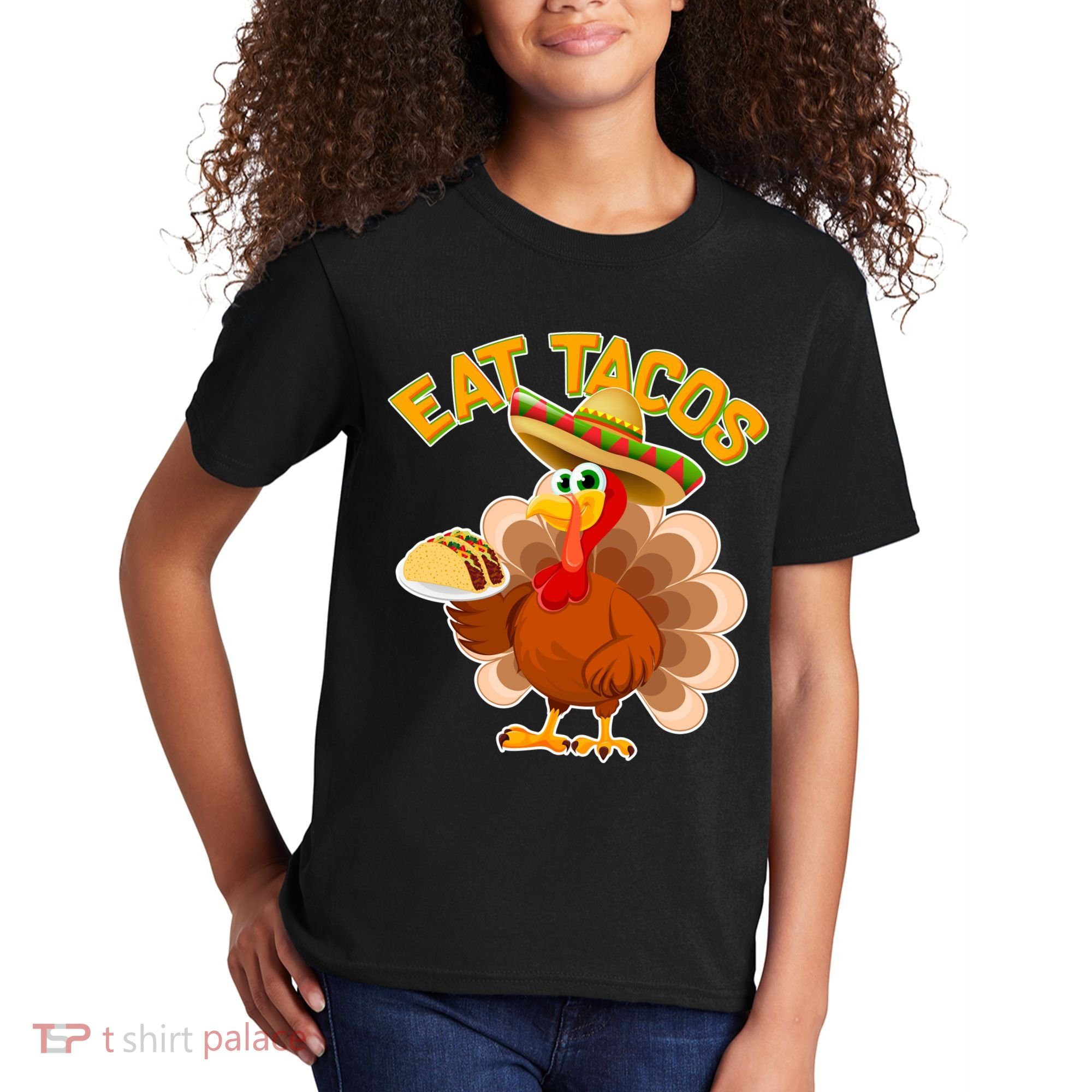 Funny Thanksgiving Eat Tacos Kids T-Shirt