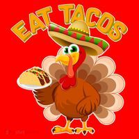 Funny Thanksgiving Eat Tacos Santa Hat thumb 1