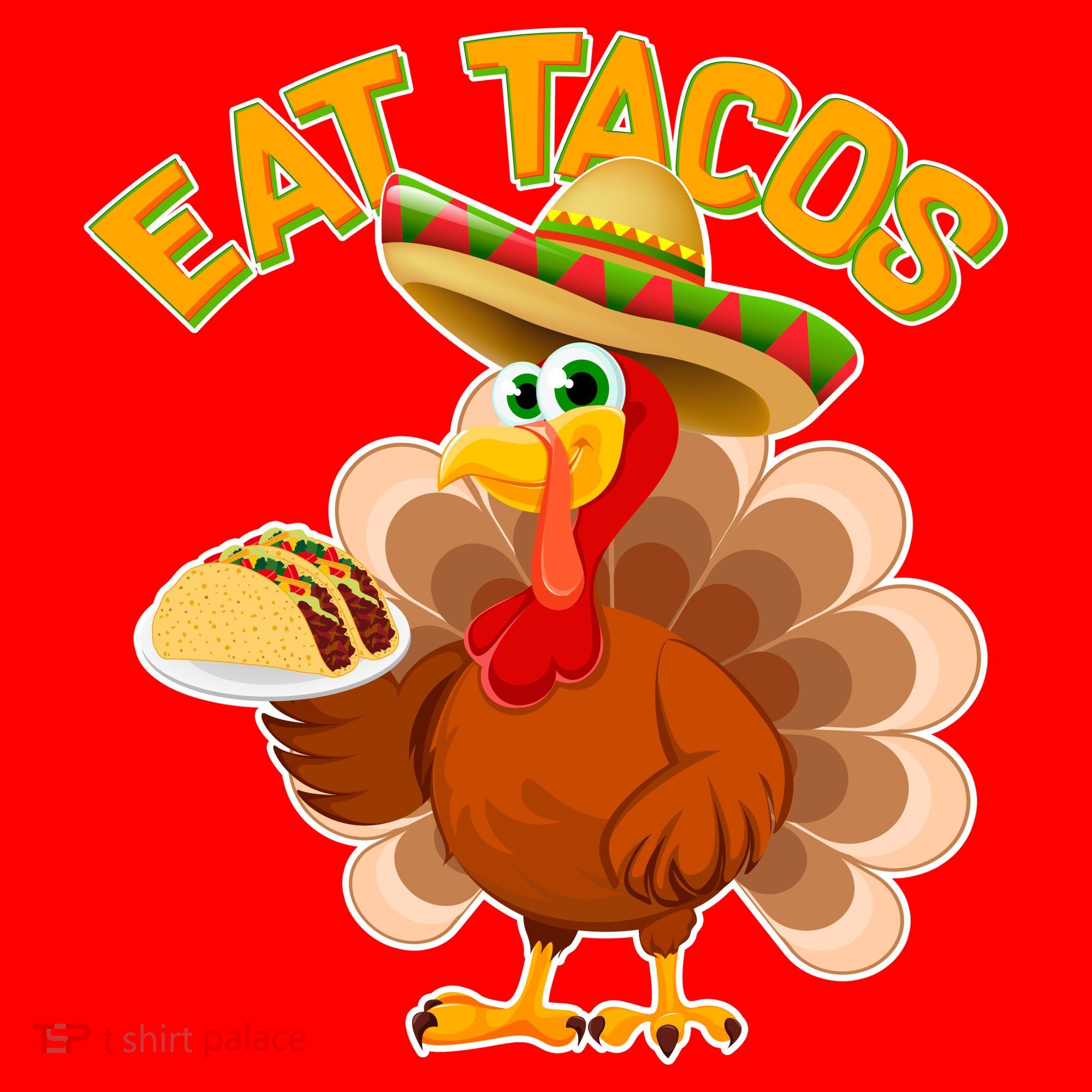 Funny Thanksgiving Eat Tacos Santa Hat
