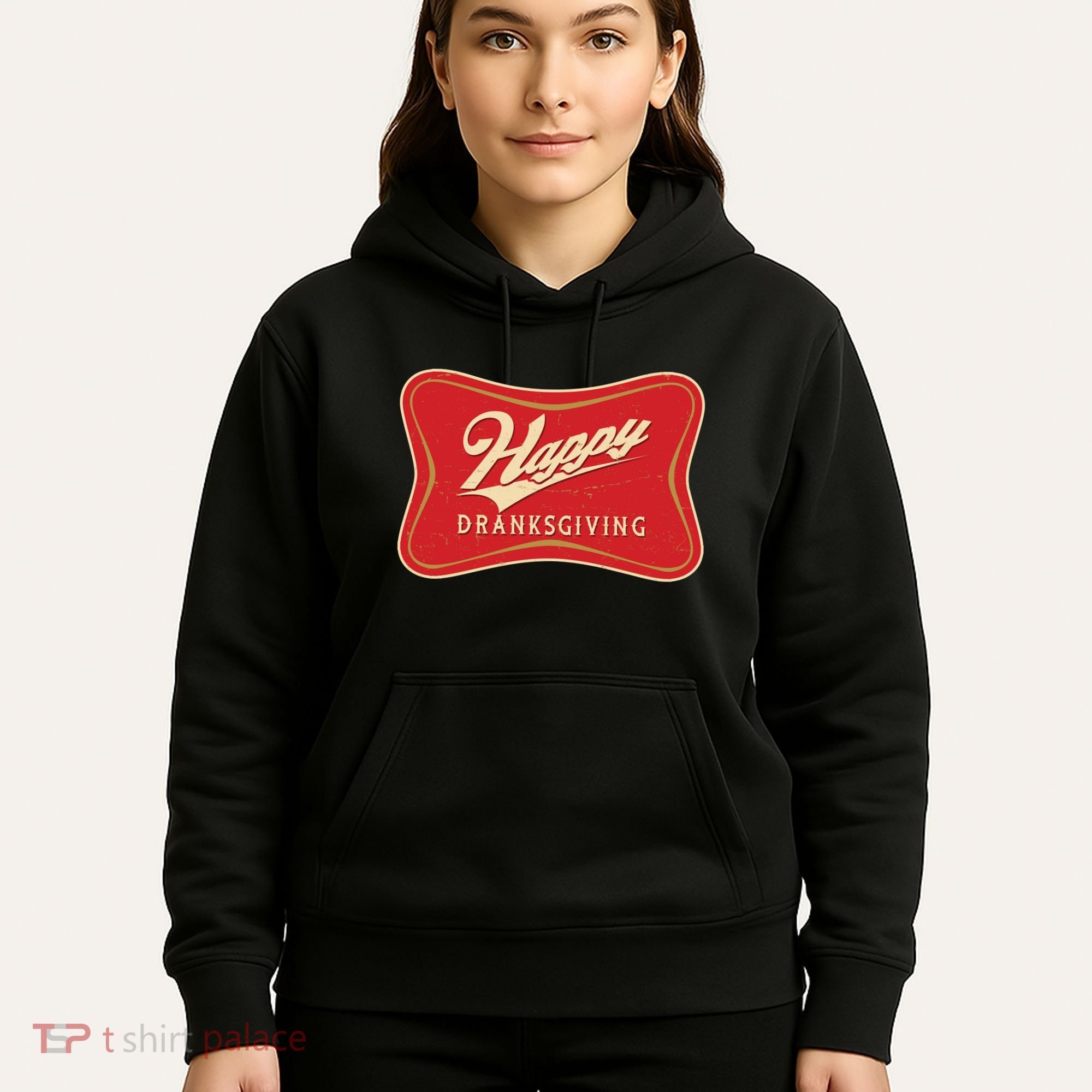 Funny Thanksgiving Happy Dranksgiving Beer Label Hoodie
