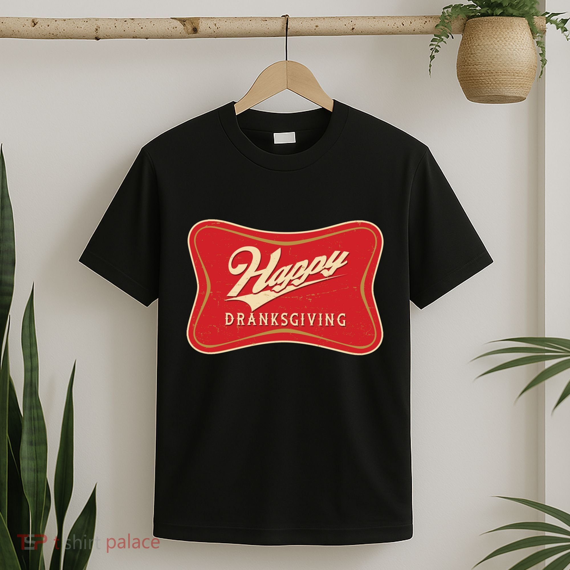 Funny Thanksgiving Happy Dranksgiving Beer Label T-Shirt