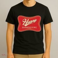 Funny Thanksgiving Happy Dranksgiving Beer Label T-Shirt thumb 3