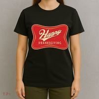 Funny Thanksgiving Happy Dranksgiving Beer Label T-Shirt thumb 4