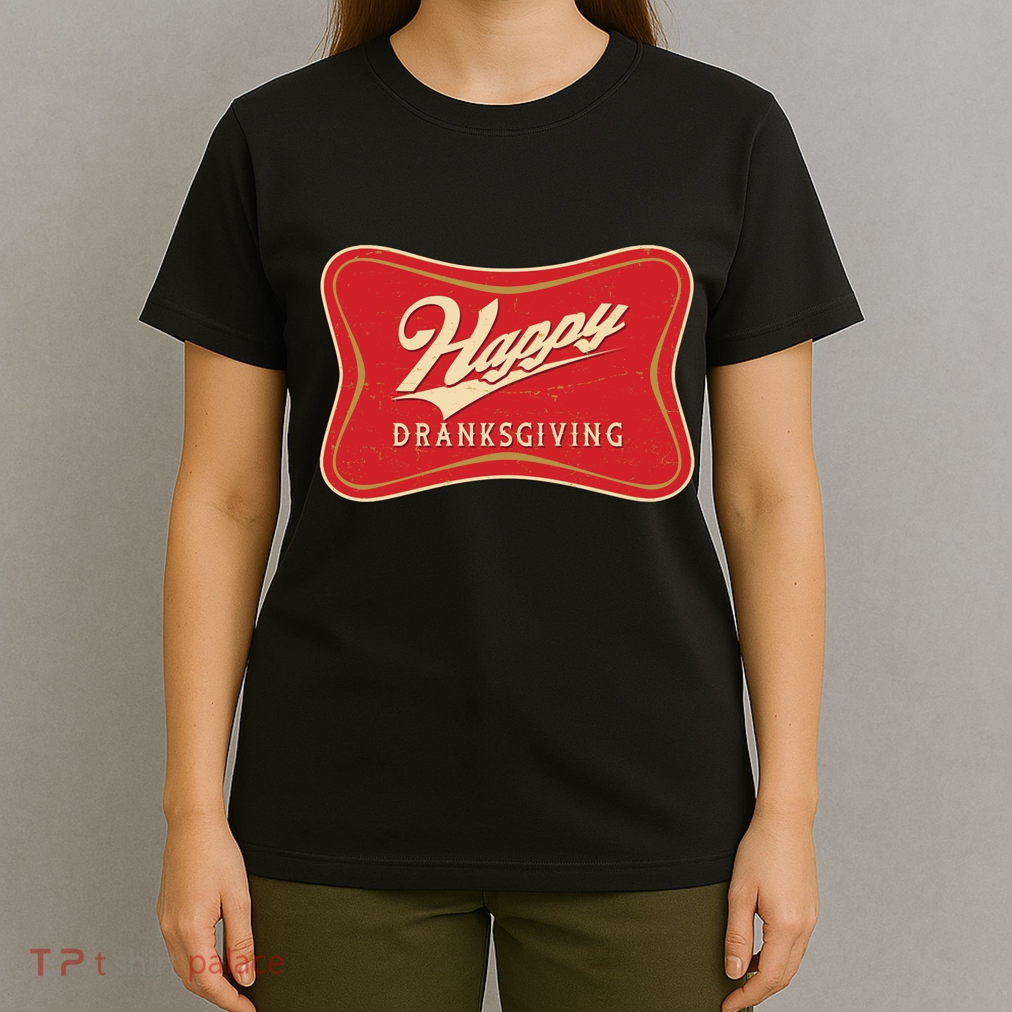 Funny Thanksgiving Happy Dranksgiving Beer Label T-Shirt