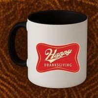 Funny Thanksgiving Happy Dranksgiving Beer Label Coffee Mug thumb 2