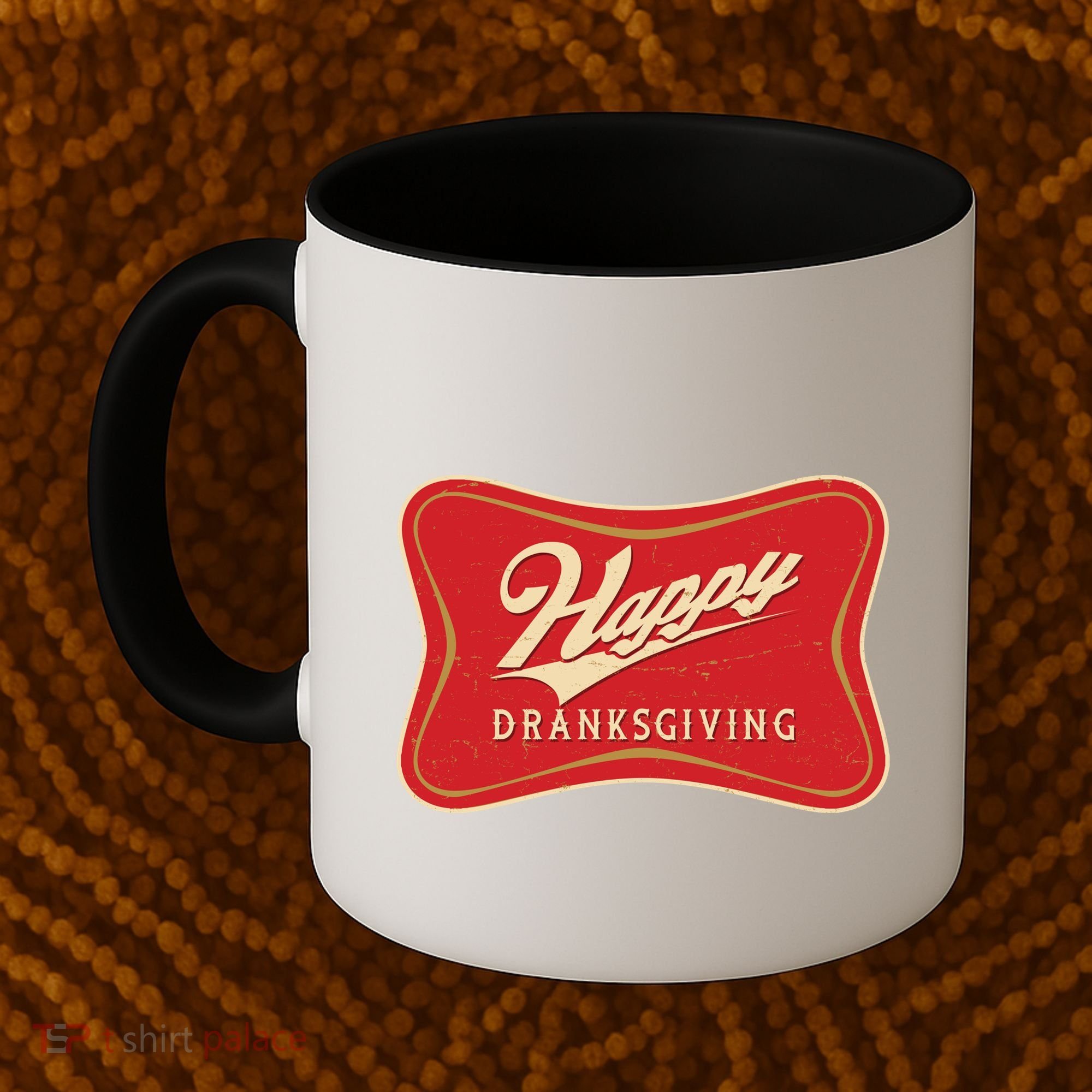 Funny Thanksgiving Happy Dranksgiving Beer Label Coffee Mug