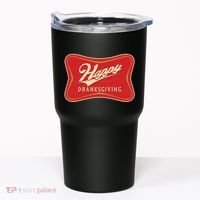 Funny Thanksgiving Happy Dranksgiving Beer Label Tumbler thumb 0