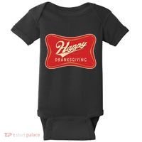 Funny Thanksgiving Happy Dranksgiving Beer Label Baby Bodysuit thumb 0
