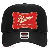 Funny Thanksgiving Happy Dranksgiving Beer Label Hat thumb 0