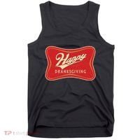 Funny Thanksgiving Happy Dranksgiving Beer Label Tank Top thumb 0