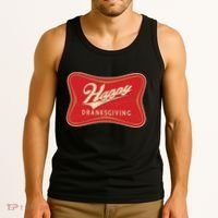 Funny Thanksgiving Happy Dranksgiving Beer Label Tank Top thumb 3