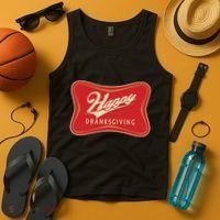Funny Thanksgiving Happy Dranksgiving Beer Label Tank Top thumb 4