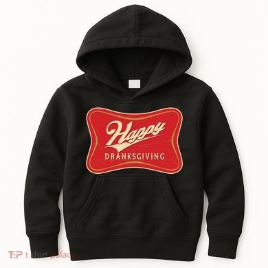 Funny Thanksgiving Happy Dranksgiving Beer Label Kids Hoodie