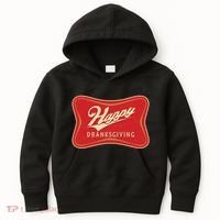 Funny Thanksgiving Happy Dranksgiving Beer Label Kids Hoodie thumb 0