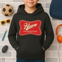 Funny Thanksgiving Happy Dranksgiving Beer Label Kids Hoodie thumb 2