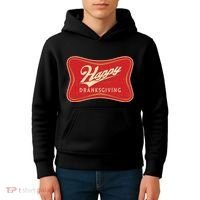 Funny Thanksgiving Happy Dranksgiving Beer Label Kids Hoodie thumb 4