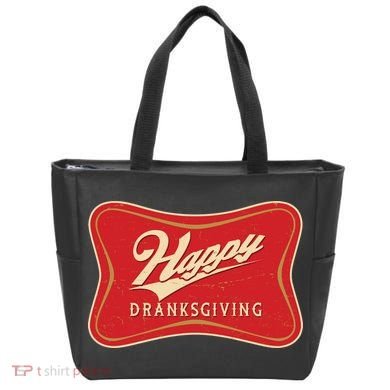 Funny Thanksgiving Happy Dranksgiving Beer Label Tote Bag
