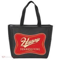 Funny Thanksgiving Happy Dranksgiving Beer Label Tote Bag thumb 0
