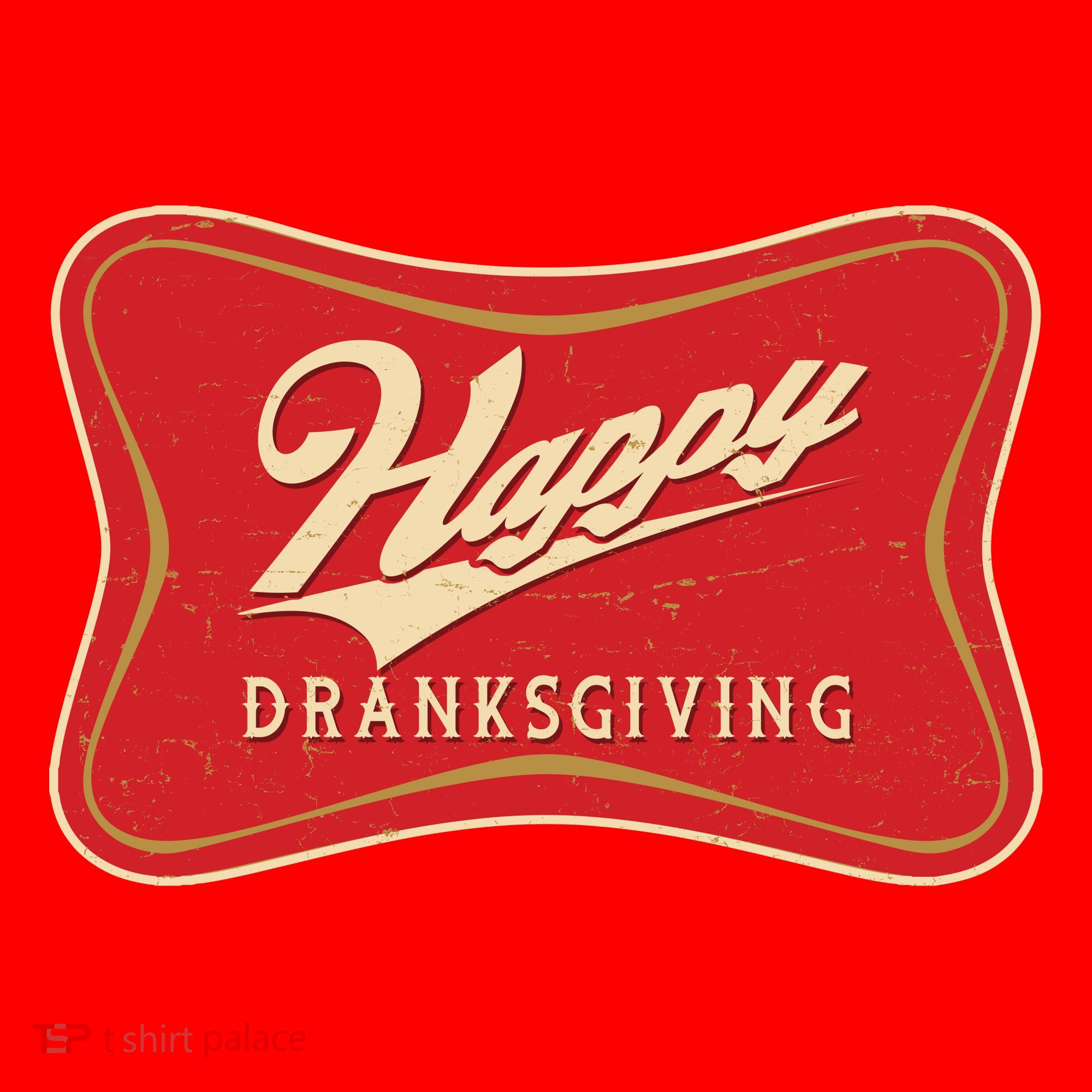 Funny Thanksgiving Happy Dranksgiving Beer Label Santa Hat