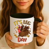 Funny Thanksgiving It's Leg Day Coffee Mug thumb 3