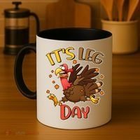 Funny Thanksgiving It's Leg Day Coffee Mug thumb 4