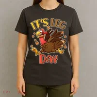 Funny Thanksgiving It's Leg Day T-Shirt thumb 4
