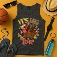 Funny Thanksgiving It's Leg Day Tank Top thumb 4