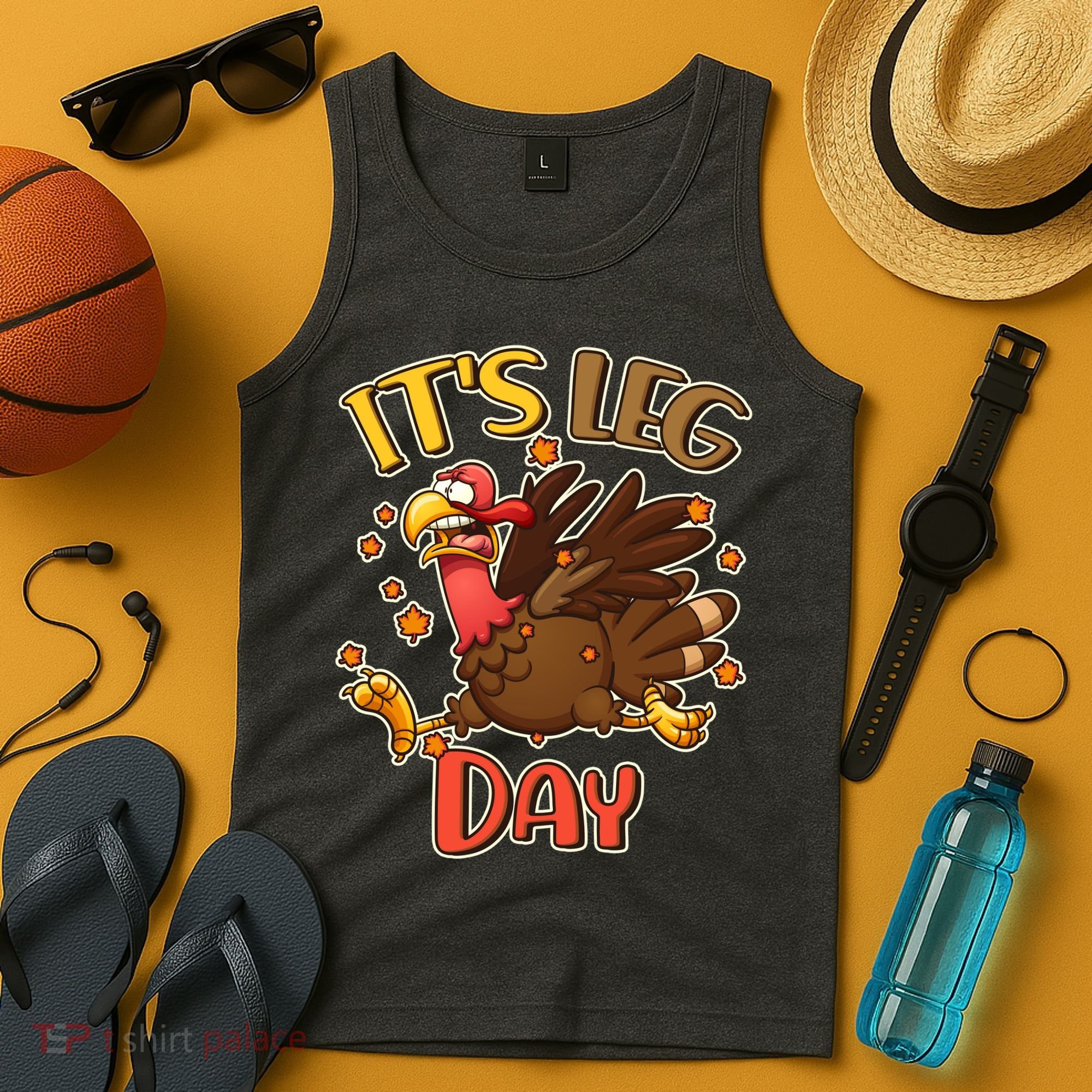 Funny Thanksgiving It's Leg Day Tank Top