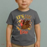 Funny Thanksgiving It's Leg Day Toddler T-Shirt thumb 2