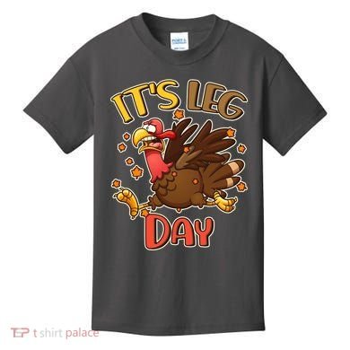 Funny Thanksgiving It's Leg Day Kids T-Shirt