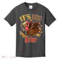 Funny Thanksgiving It's Leg Day Kids T-Shirt thumb 0