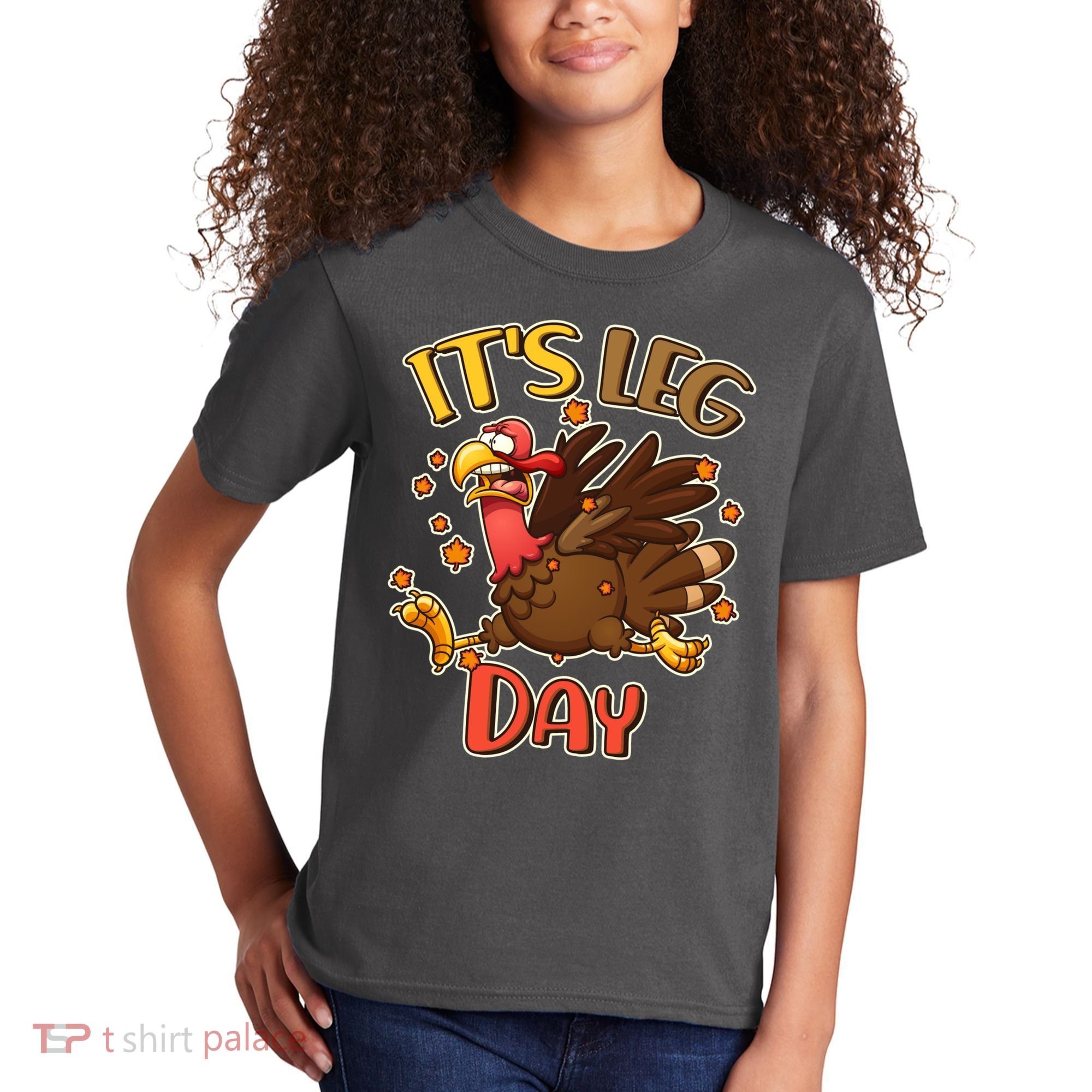 Funny Thanksgiving It's Leg Day Kids T-Shirt