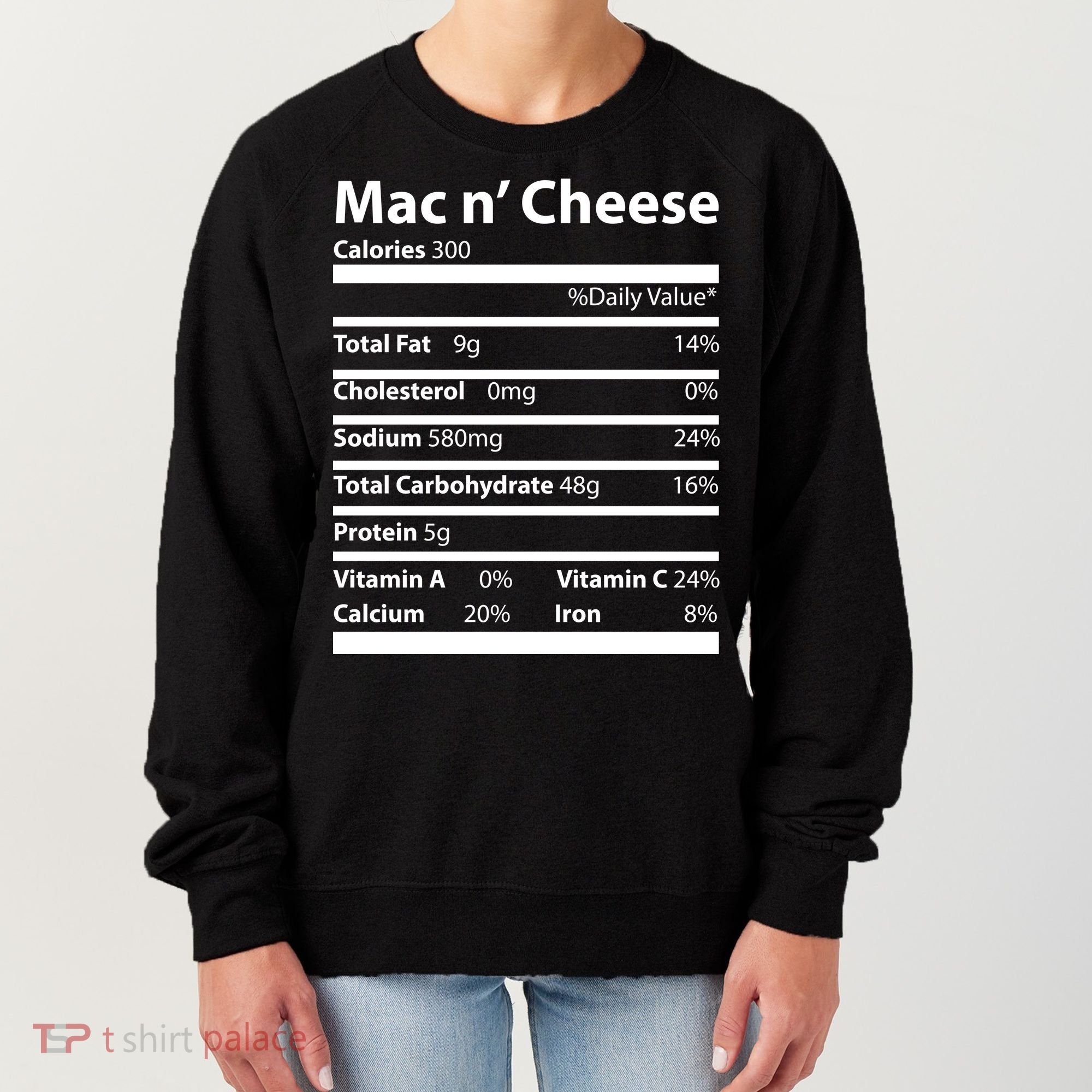 Funny Thanksgiving Mac N Cheese Nutrients Facts Women's Sweatshirt