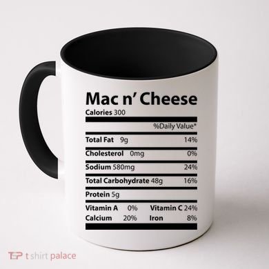 Funny Thanksgiving Mac N Cheese Nutrients Facts Coffee Mug