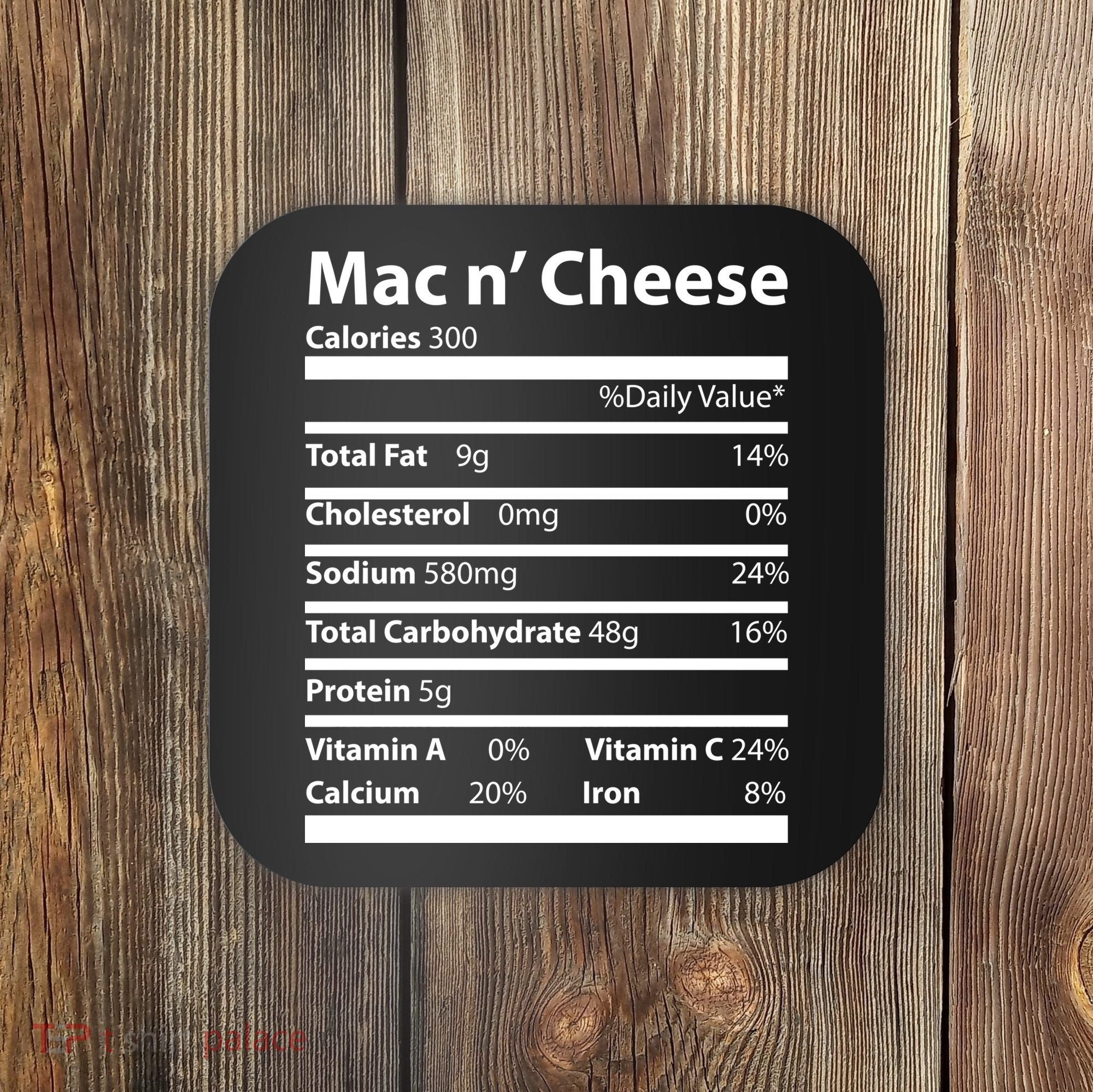 Funny Thanksgiving Mac N Cheese Nutrients Facts Coaster