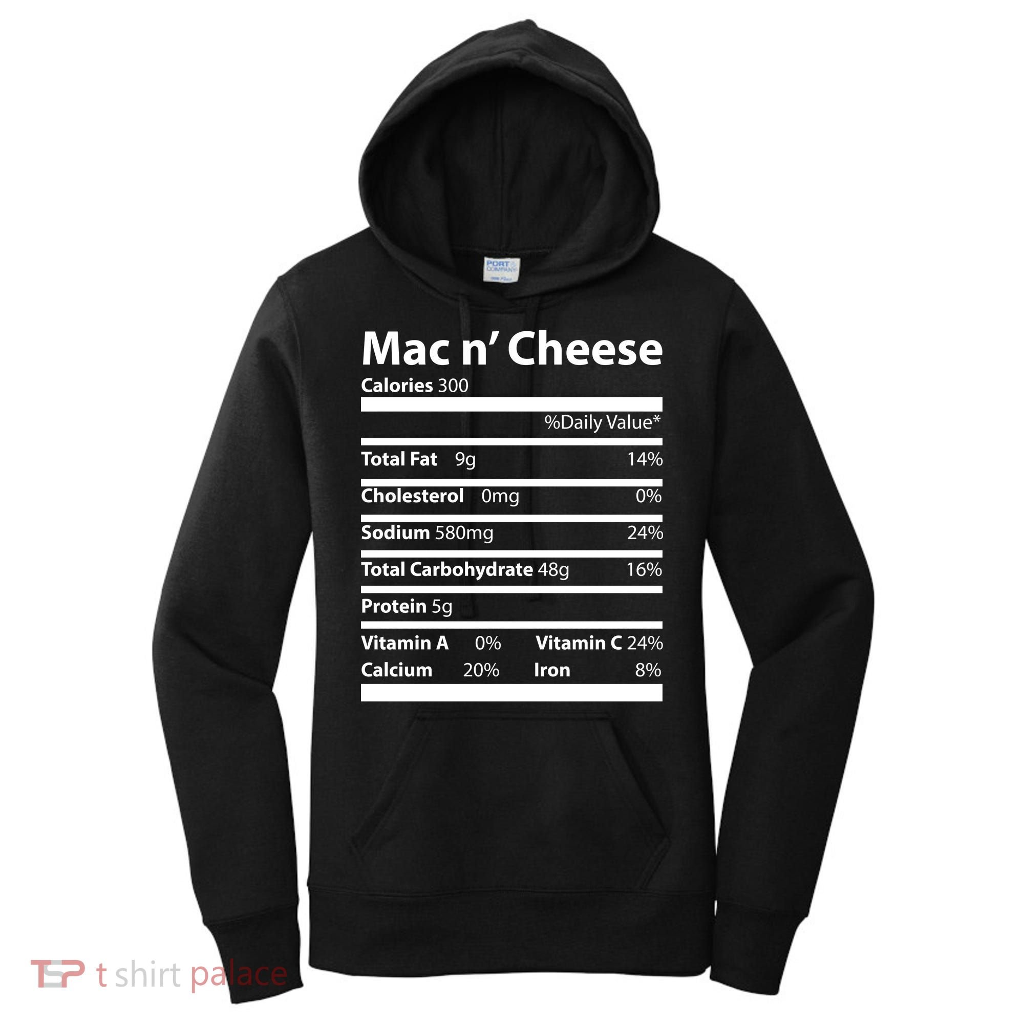 Funny Thanksgiving Mac N Cheese Nutrients Facts Women's Hoodie