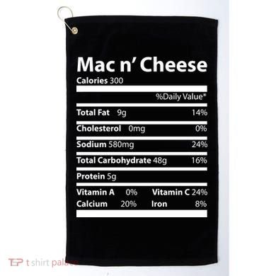 Funny Thanksgiving Mac N Cheese Nutrients Facts Golf Towel