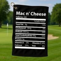 Funny Thanksgiving Mac N Cheese Nutrients Facts Golf Towel thumb 1