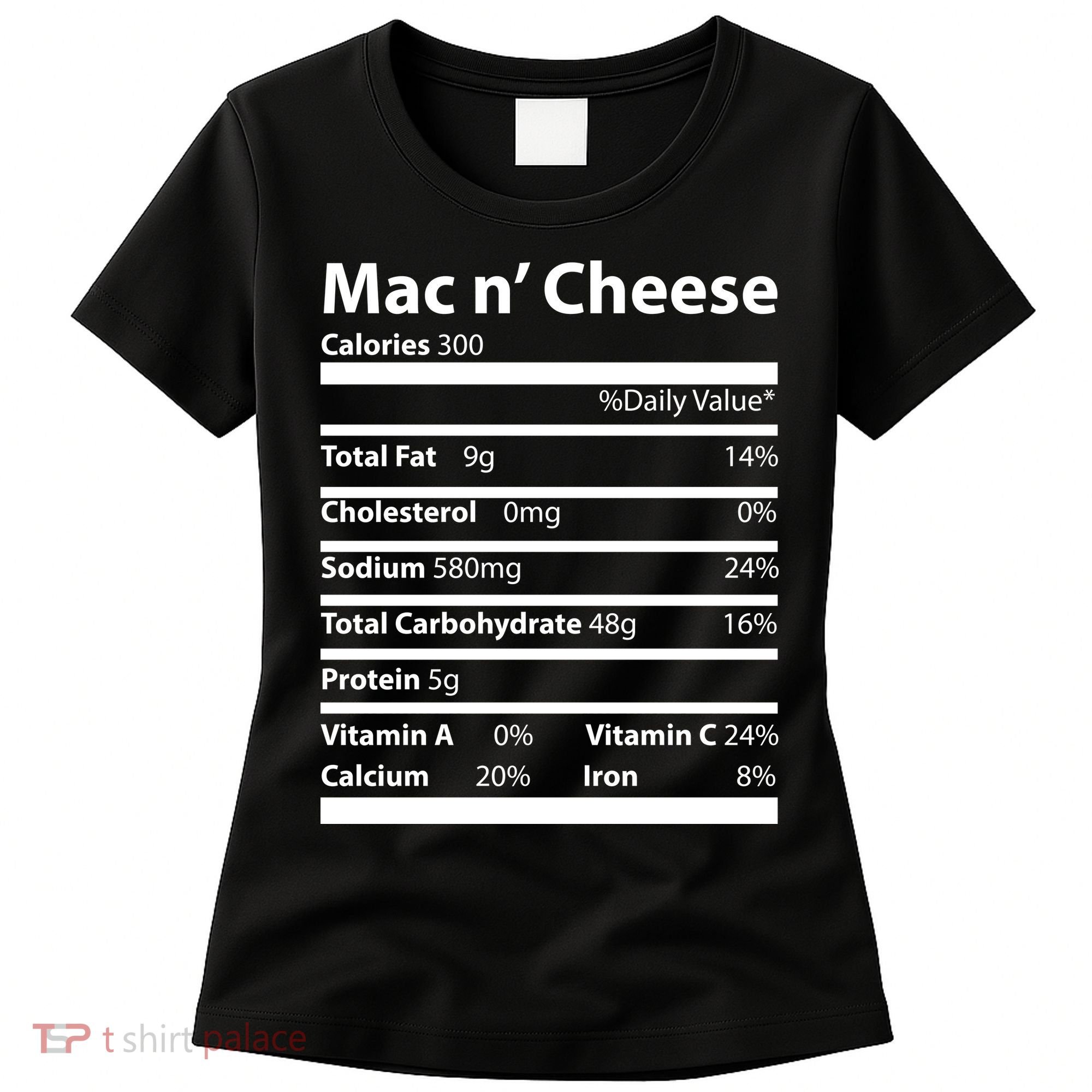 Funny Thanksgiving Mac N Cheese Nutrients Facts Women's T-Shirt