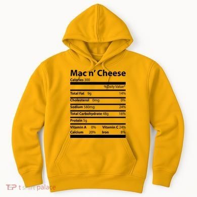 Funny Thanksgiving Mac N Cheese Nutrients Facts Hoodie
