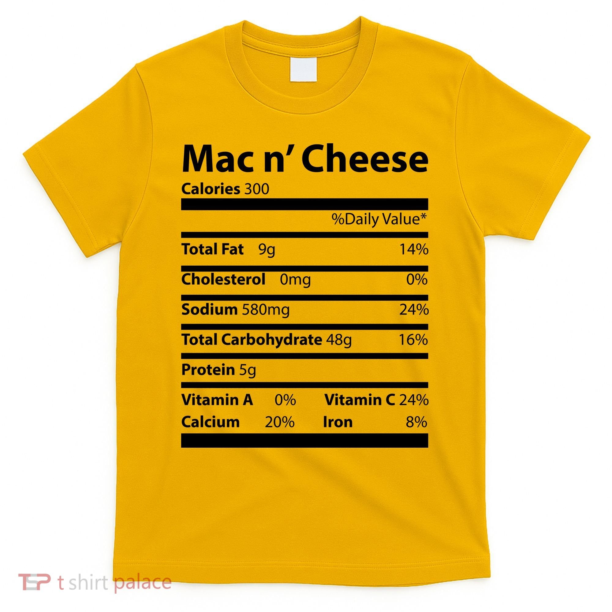 Funny Thanksgiving Mac N Cheese Nutrients Facts T-Shirt