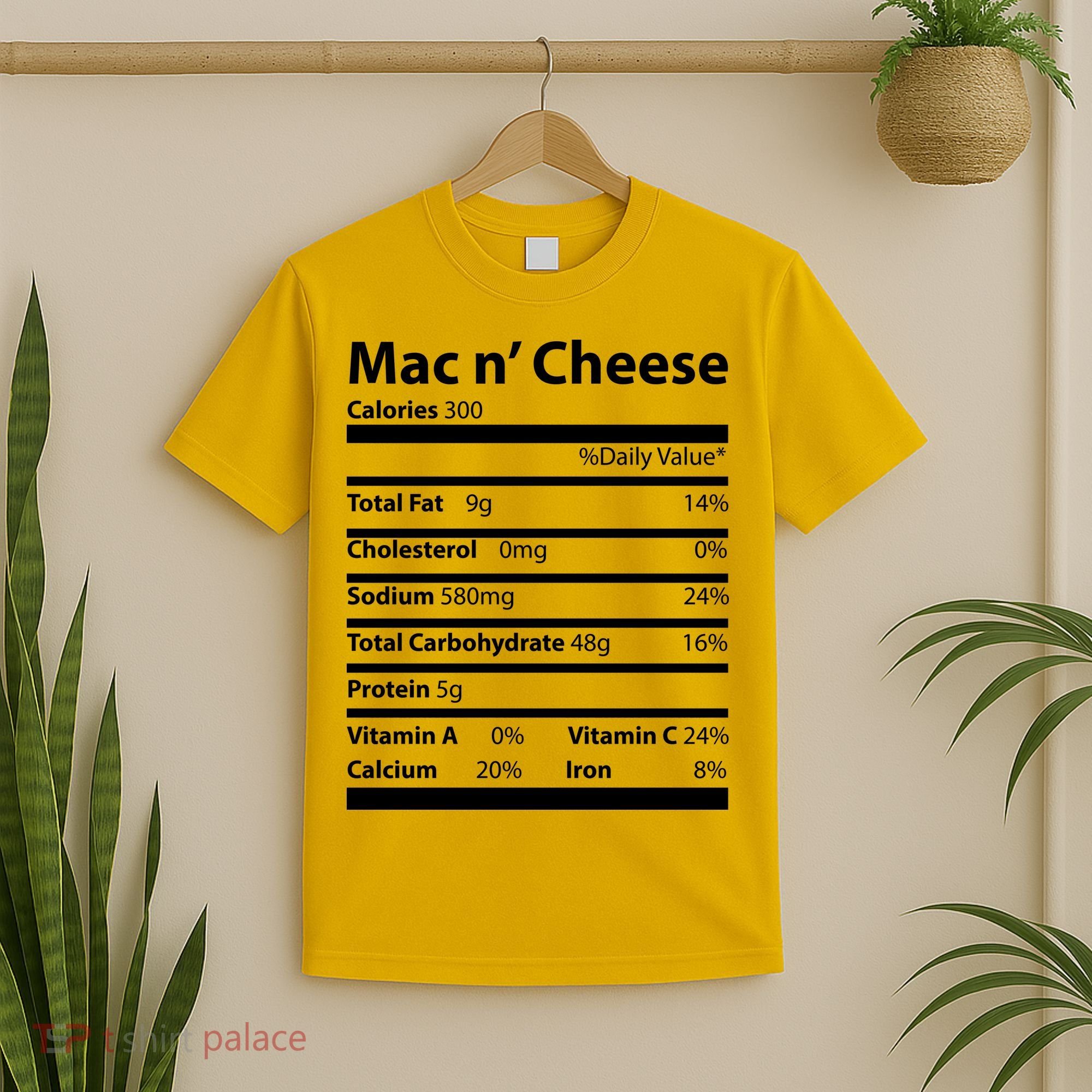 Funny Thanksgiving Mac N Cheese Nutrients Facts T-Shirt